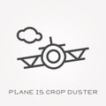 Flat vector icons with plane is crop duster Royalty Free Stock Photo