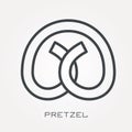 Flat vector icons with pretzel