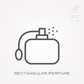 Flat vector icons with rectangular perfume