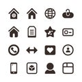 Collection of flat style essential user interface vector icons Royalty Free Stock Photo
