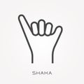 Flat vector icons with shaka Royalty Free Stock Photo