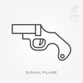 Flat vector icons with signal flare