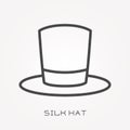 Flat vector icons with silk hat Royalty Free Stock Photo