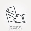 Flat vector icons with transfer documents