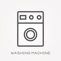 Flat vector icons with washing machine Royalty Free Stock Photo
