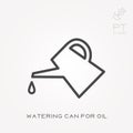 Flat vector icons with watering can for oil