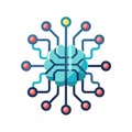 Artificial Intelligence Brain Network Illustration for Technology, Machine Learning, and Innovation Royalty Free Stock Photo