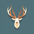 Flat Vector Illustration Of Brocket Deer Antlers