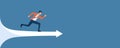 Flat vector illustration businessman speed running to target vector concept Royalty Free Stock Photo