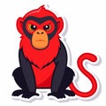 Cartoon Monkey with Angry Expression in Flat Vector Style Royalty Free Stock Photo
