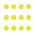 Flat vector illustration in childish style. Hand drawn different tennis balls