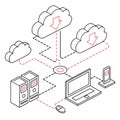 Flat Vector Illustration Of Cloud Computing Networ Royalty Free Stock Photo