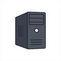 Flat Vector Illustration of Computer CPU Tower Case Icon Royalty Free Stock Photo