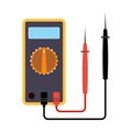 Digital Multimeter with Red and Black Probes Vector Illustration Royalty Free Stock Photo