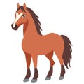 Flat vector illustration. Farm animals, cute nester horse on white background Royalty Free Stock Photo