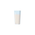 Flat vector illustration of glass of milk. Isolated on white background. Royalty Free Stock Photo