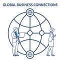 Flat Vector Illustration Of Global Business Connec (1 Royalty Free Stock Photo