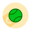 flat vector illustration of green tennis ball icon on isolated background Royalty Free Stock Photo