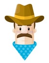 Cowboy Flat Vector Illustration Icon