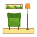 Flat vector illustration. The interior of the living room.