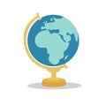 Flat vector illustration of isolated school globe on white background Royalty Free Stock Photo