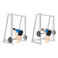 Man doing bent over row with smith machine exercise Royalty Free Stock Photo