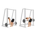 Man doing bent over row with smith machine exercise Royalty Free Stock Photo