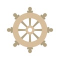 flat vector illustration of navigation ship wheel isolated Royalty Free Stock Photo