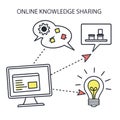 Flat Vector Illustration Of Online Knowledge Shari (1 Royalty Free Stock Photo