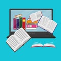 Online reading, learning or education concept Royalty Free Stock Photo