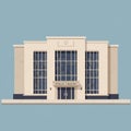 Flat Vector Illustration of a Public Library Building Royalty Free Stock Photo