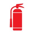 Flat vector illustration red fire extinguisher icon on white background. Fire safety Royalty Free Stock Photo