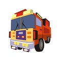 Flat vector illustration of a red fire truck. isolated on a white background. rescue service car design elements Royalty Free Stock Photo