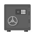 Flat vector illustration of a safe icon front view on white background.