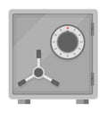 Flat vector illustration of a safe icon front view on white background.