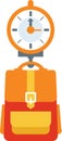 Flat illustration of scales weigh travel backpack Royalty Free Stock Photo
