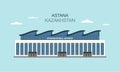 Flat vector illustration template of New International Airport building in Nur-Sultan or Astana, Kazakhstan.