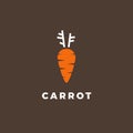 Flat vector illustration of vegetable. Orange carrot logo