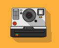 A Flat Vector Illustration of a Polaroid Camera