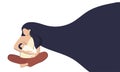 Flat vector illustration of a woman with a baby nursing. World breastfeeding week , feeding of babies with milk from a females