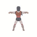 Flat Vector Illustration of Wrestling Training Dummy Royalty Free Stock Photo
