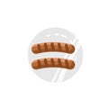 Flat vector image of fried sausages