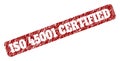ISO 45001 CERTIFIED Red Rounded Rough Rectangular Stamp Seal with Unclean Textures