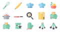 Flat Vector Kitchen Utensils and Cooking Tools Collection Royalty Free Stock Photo