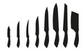 Flat vector knife collection. Kitchen dagger set