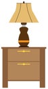 Flat Vector Lamp on Night Stand