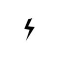 Flat vector lightning silhouette lightning icon