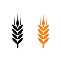 Flat vector line icon of barley, rye, wheat, vector illustration Royalty Free Stock Photo