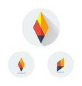 Flat vector logo for fire torch