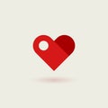 Flat vector logotype of heart. Design concept of infinite heart